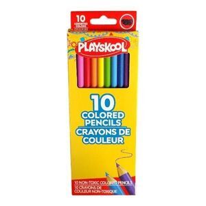 Playskool 10 Assorted Colored Pencils Non-toxic School Arts & Crafts Supplies
